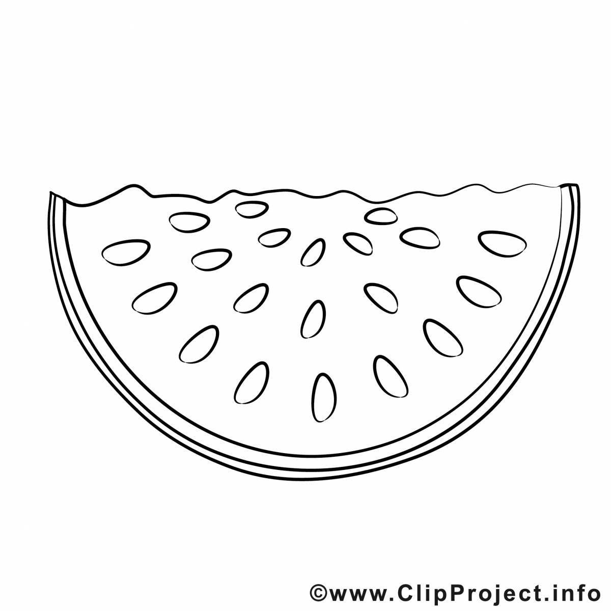 Colorful watermelon slice coloring page
