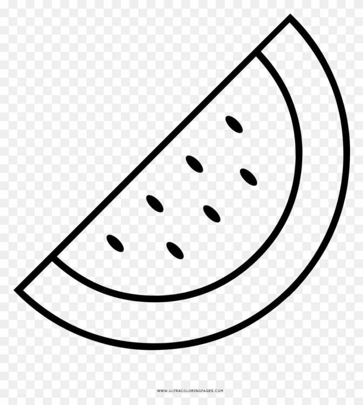 Coloring page playful slice of watermelon
