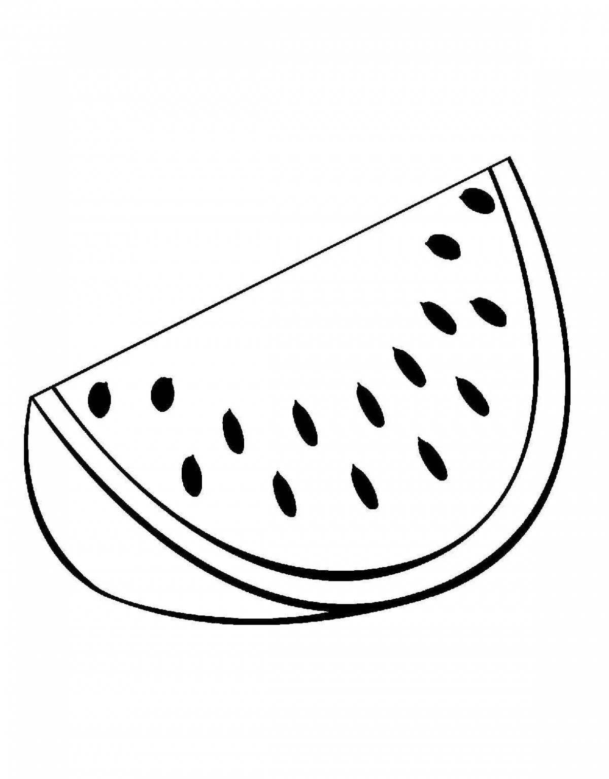 Coloring page festive watermelon wedge