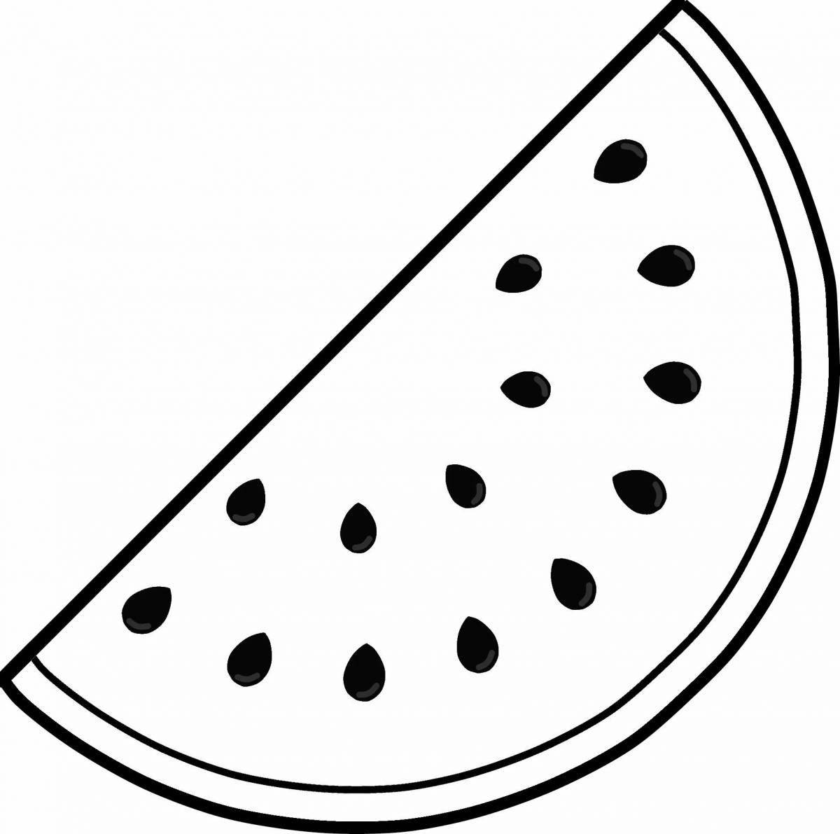 Unique watermelon slice coloring page