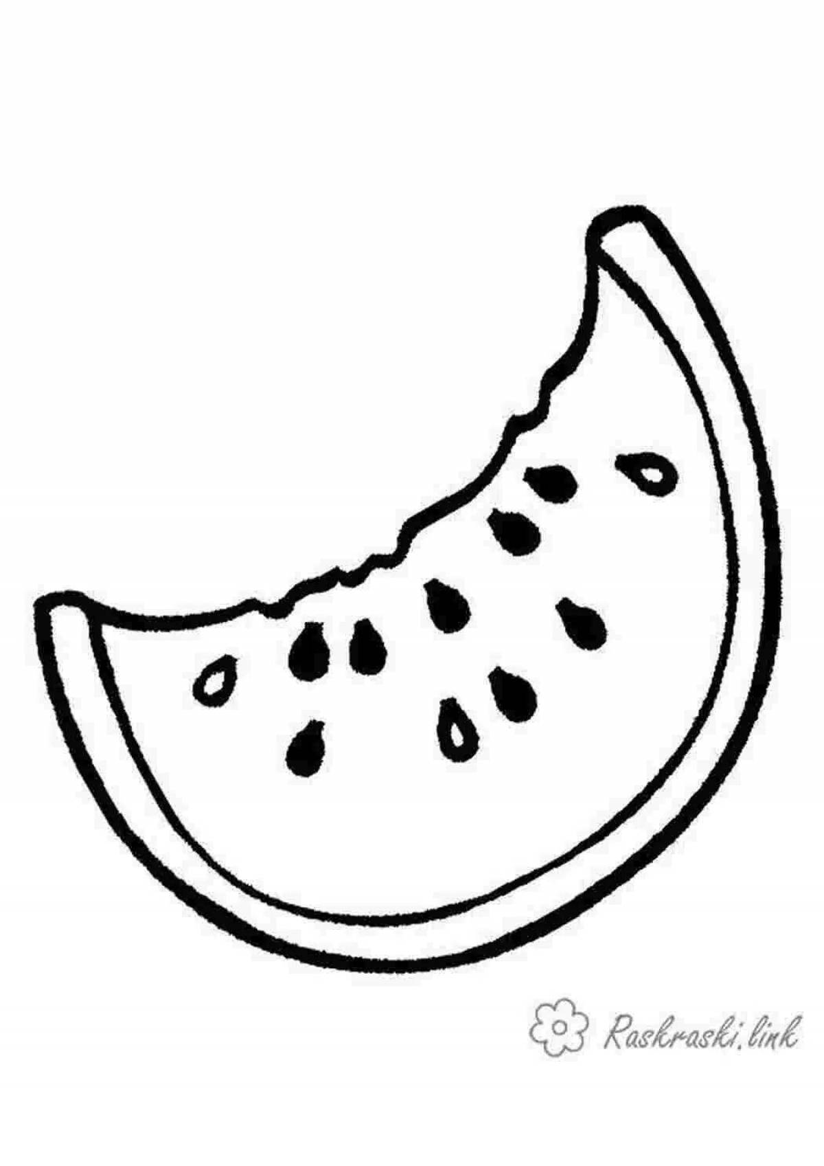 Watermelon slice coloring page