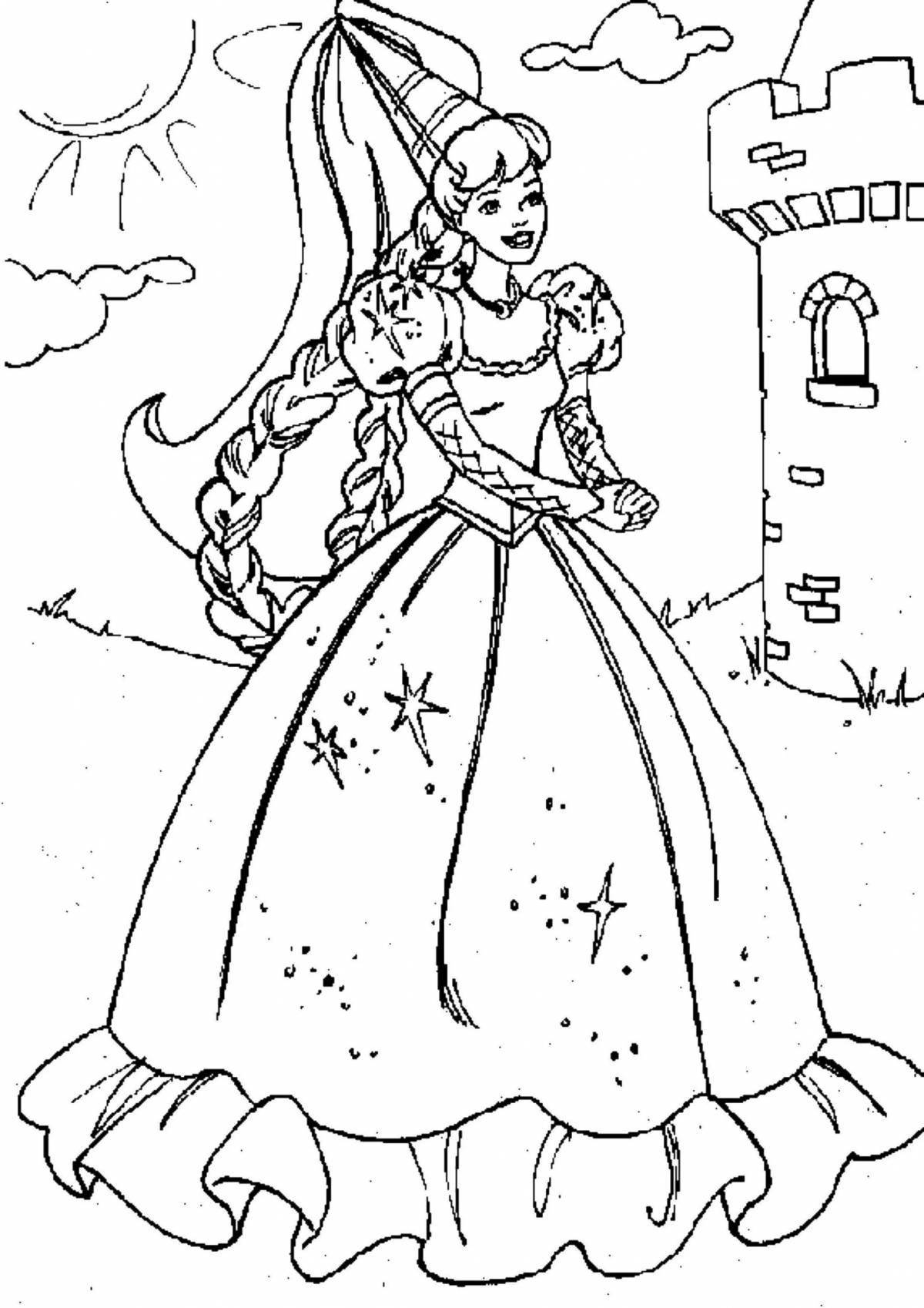 Coloring page charming queen barbie
