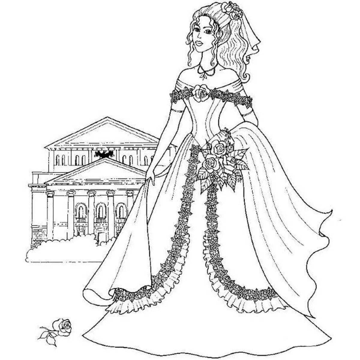 Exquisite queen barbie coloring page