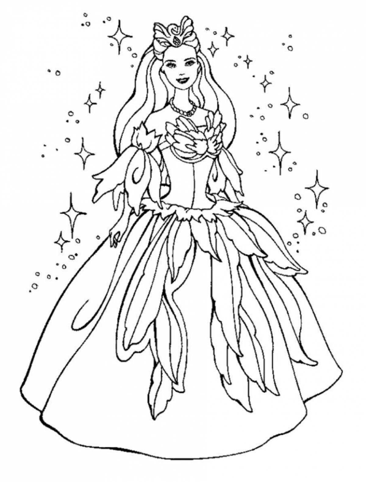 Awesome queen barbie coloring page