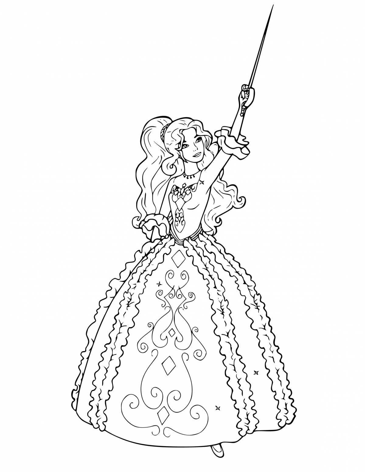 Gorgeous barbie queen coloring page