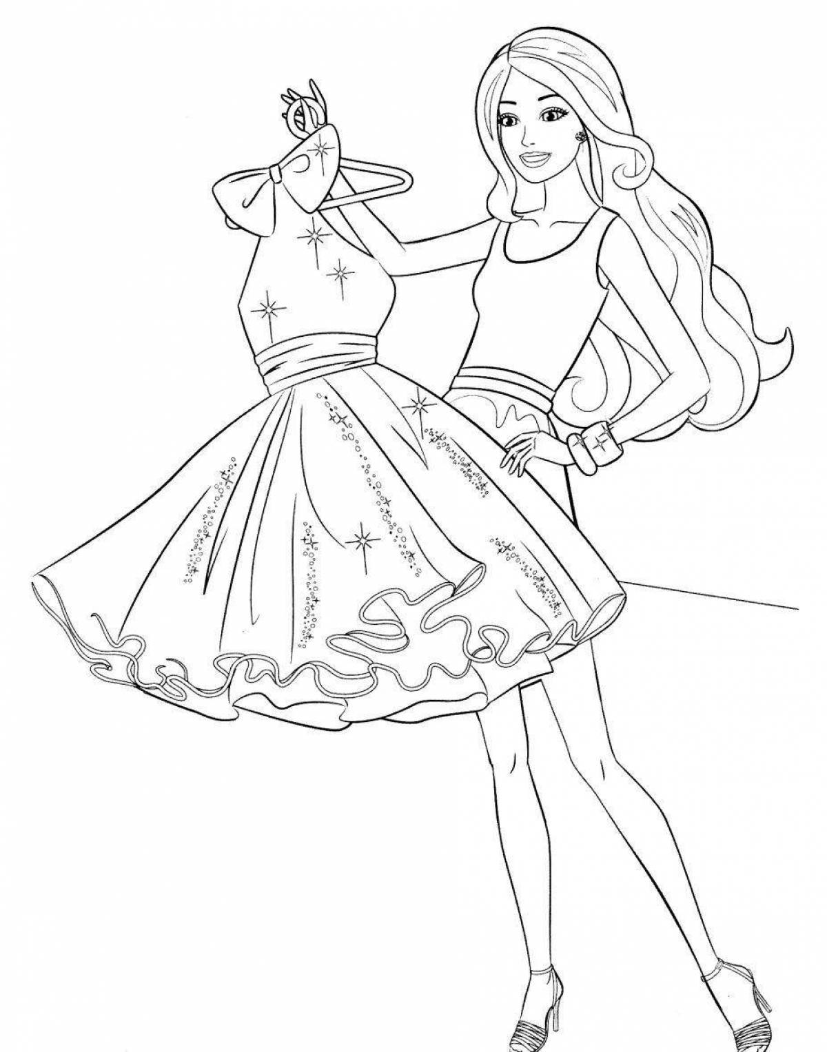 Colorful coloring barbie queen