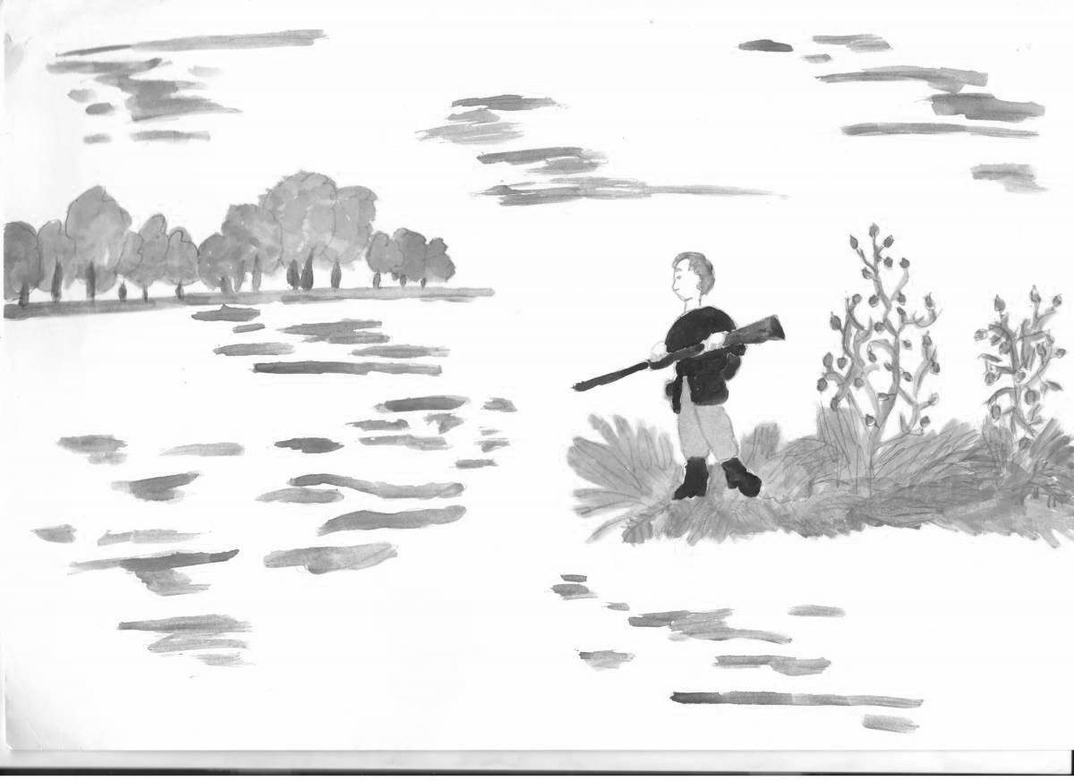 Coloring page quiet vasyutkino lake