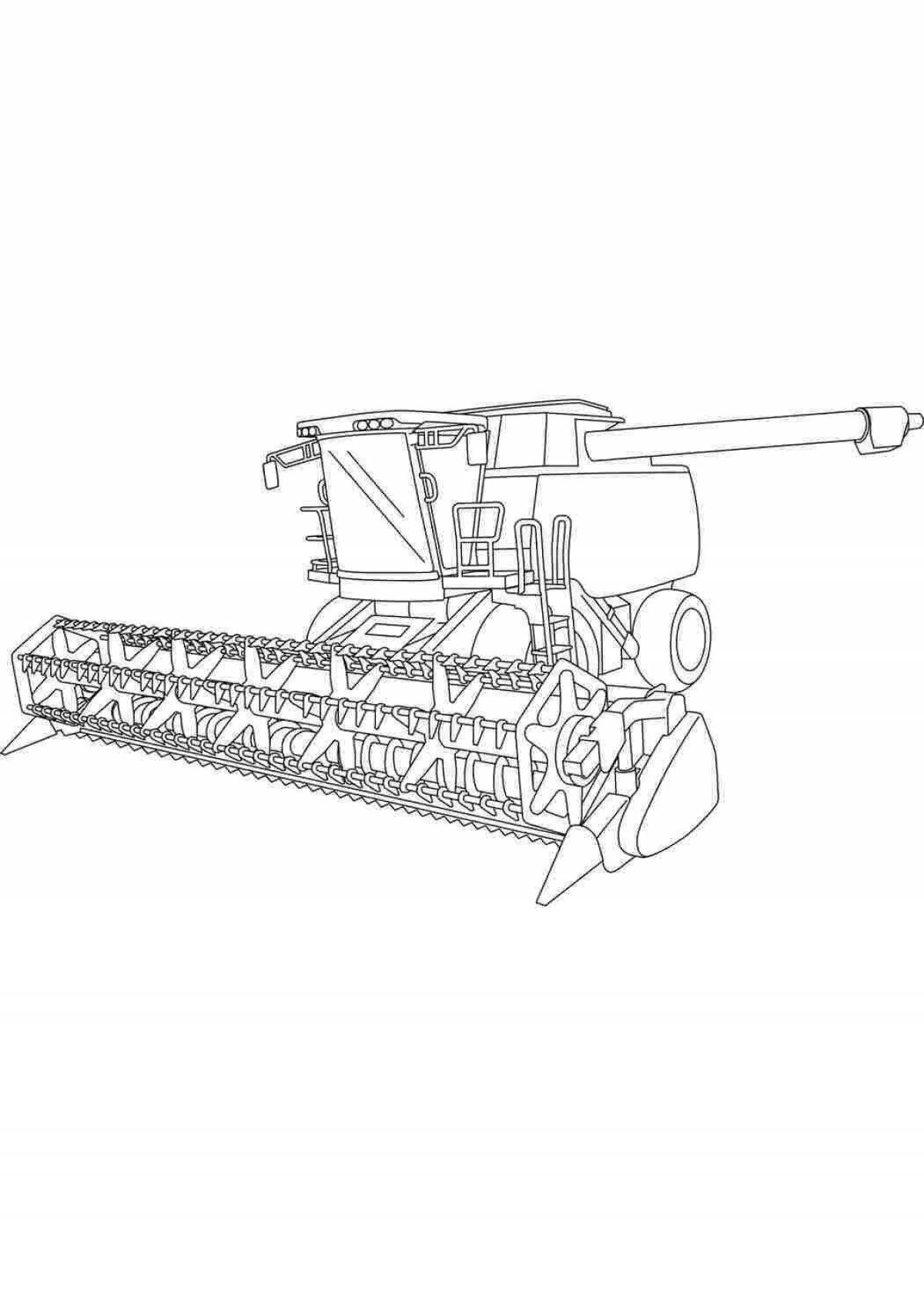 Раскраска большой кукурузный комбайн