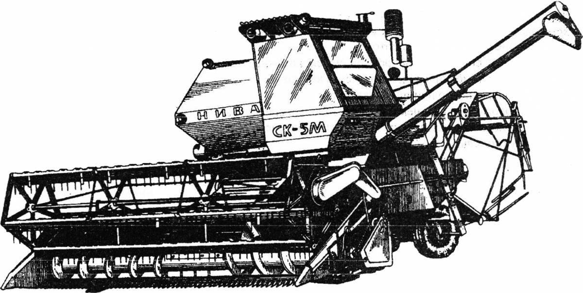Coloring page wonderful corn harvester
