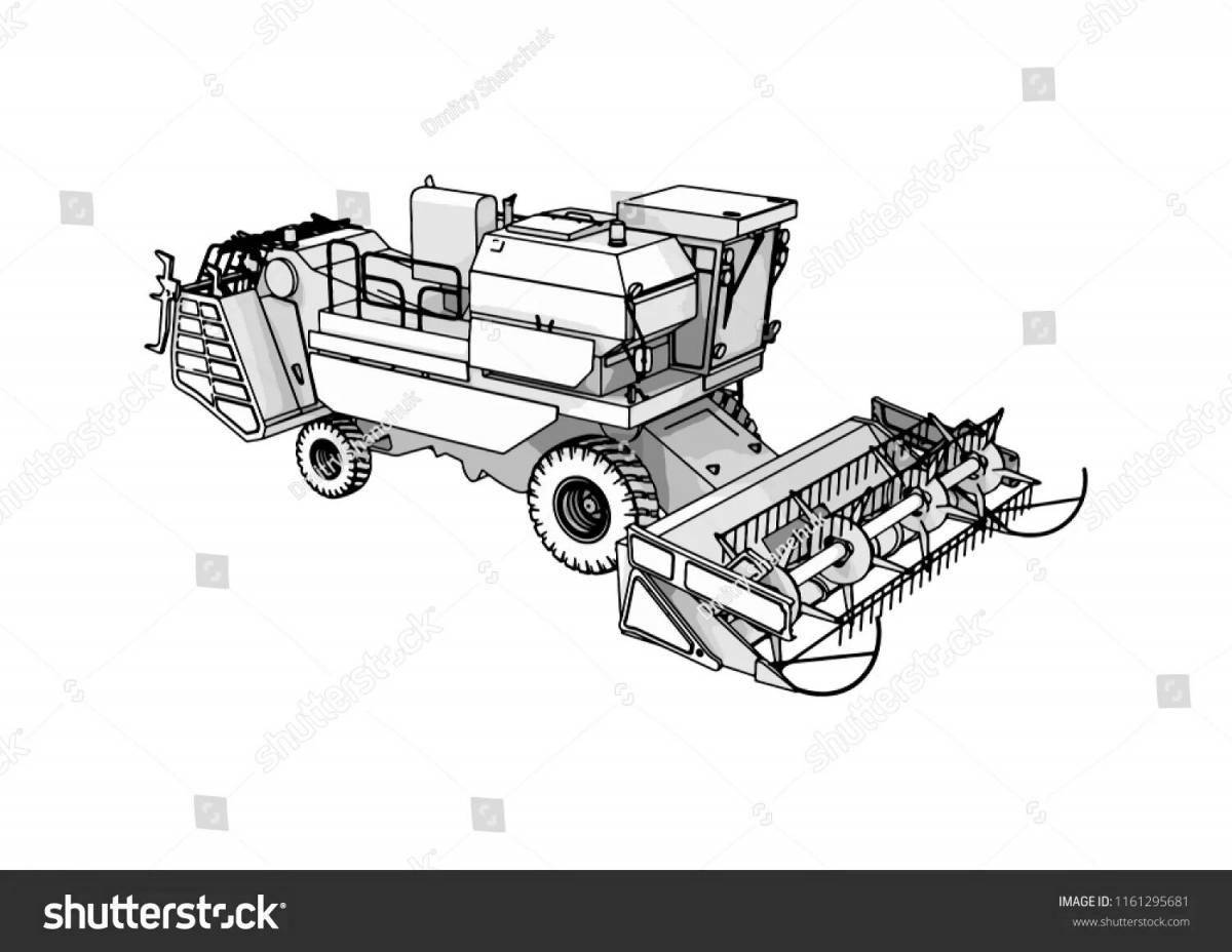 Coloring page wonderful corn harvester