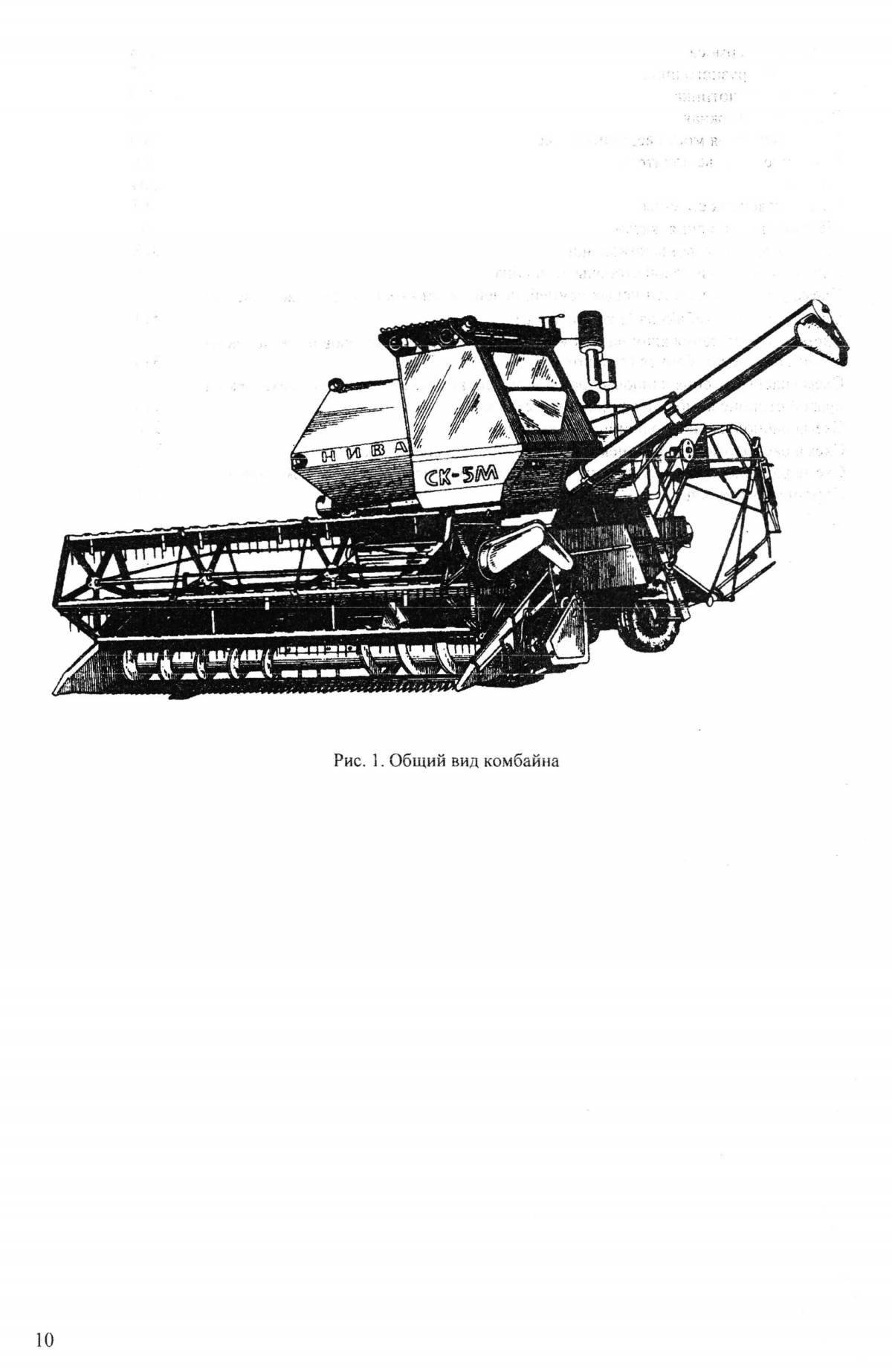 Flawless corn harvester coloring page