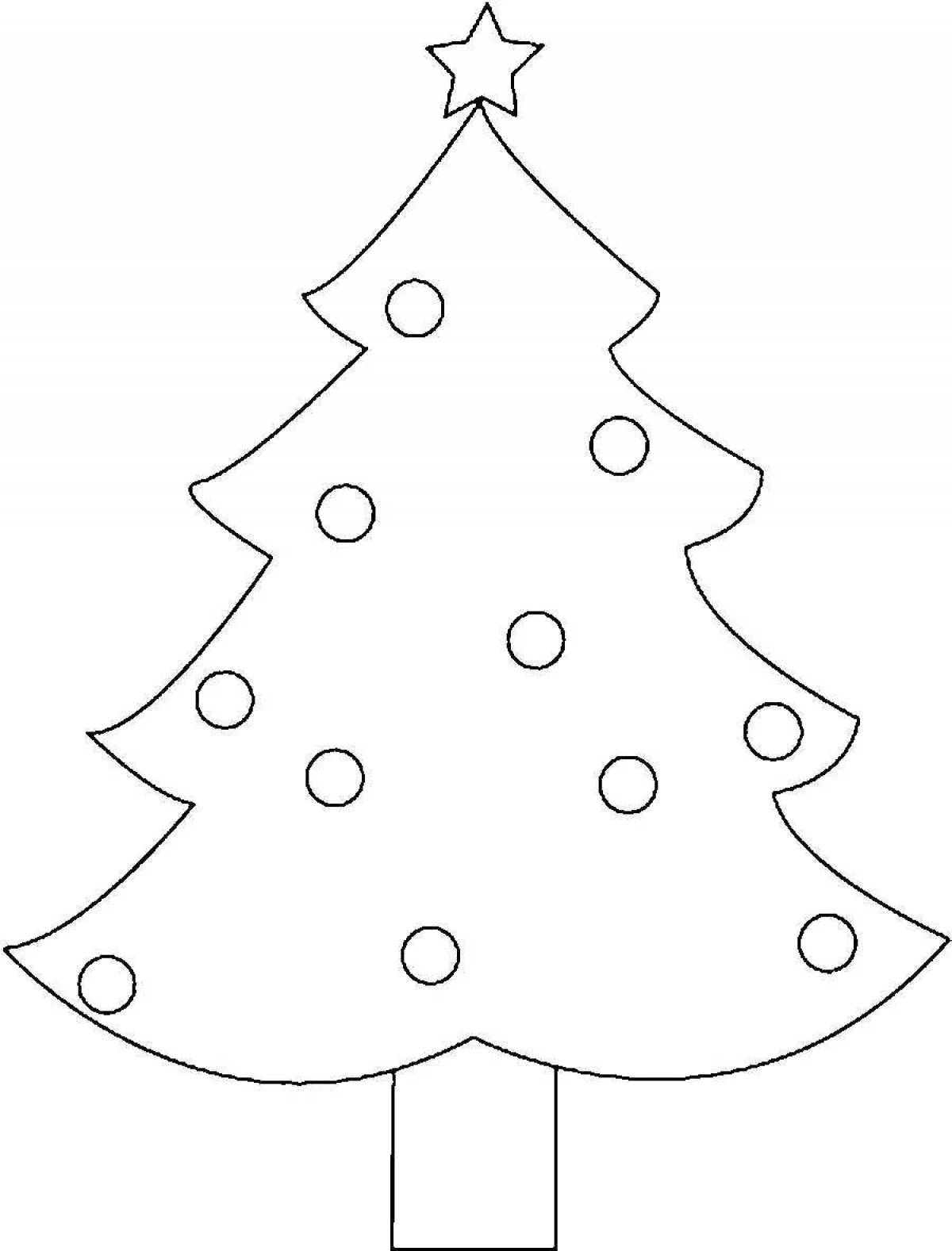 Adorable Christmas tree stencil coloring page