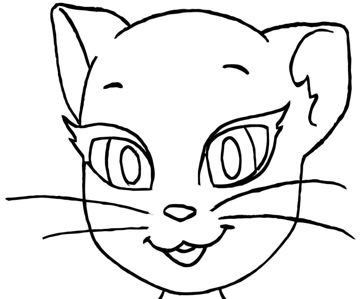 Раскраска веселая кошка анжела