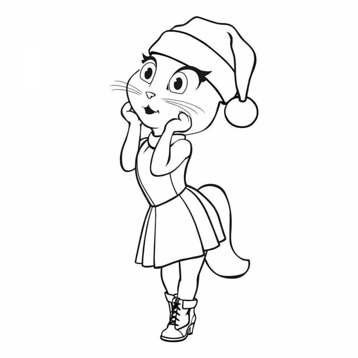 Coloring page adorable angela cat