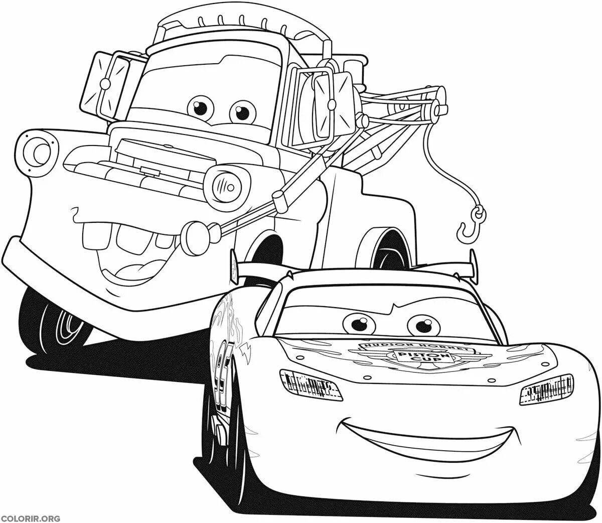 Coloring page mysterious mega cars