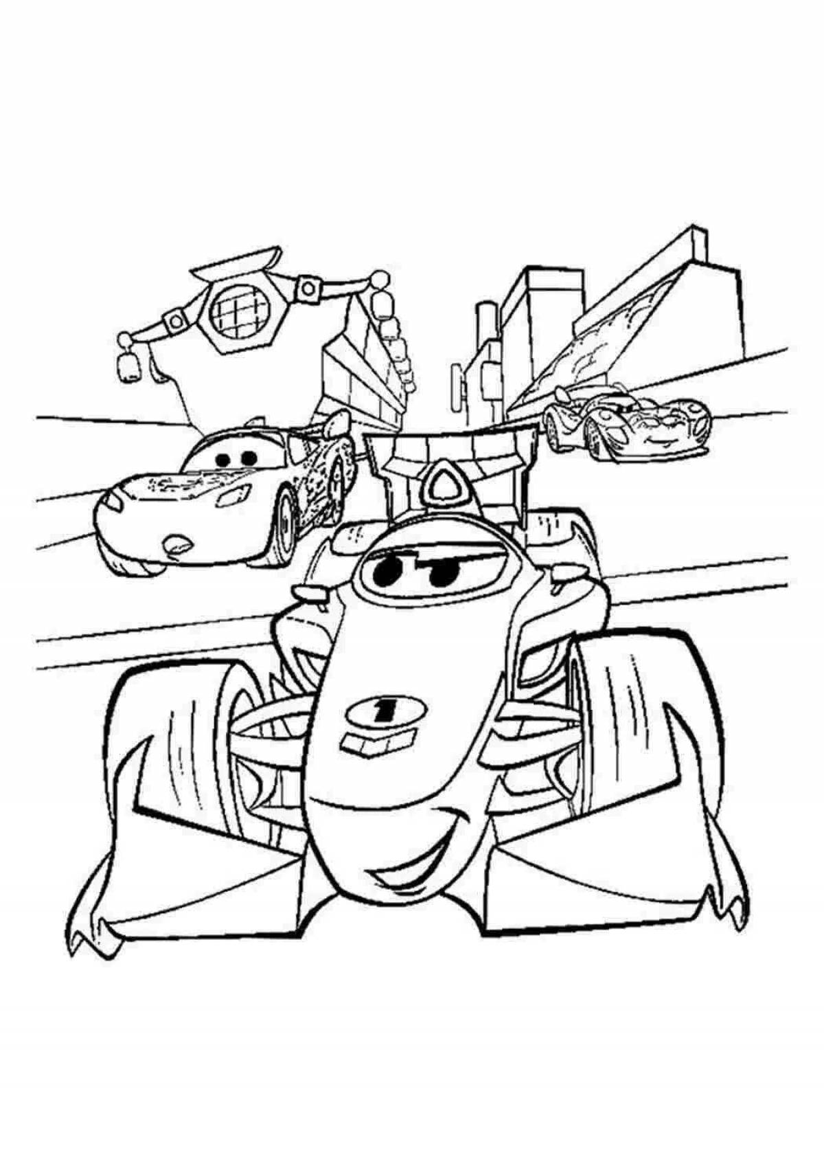 Mysterious mega cars coloring book