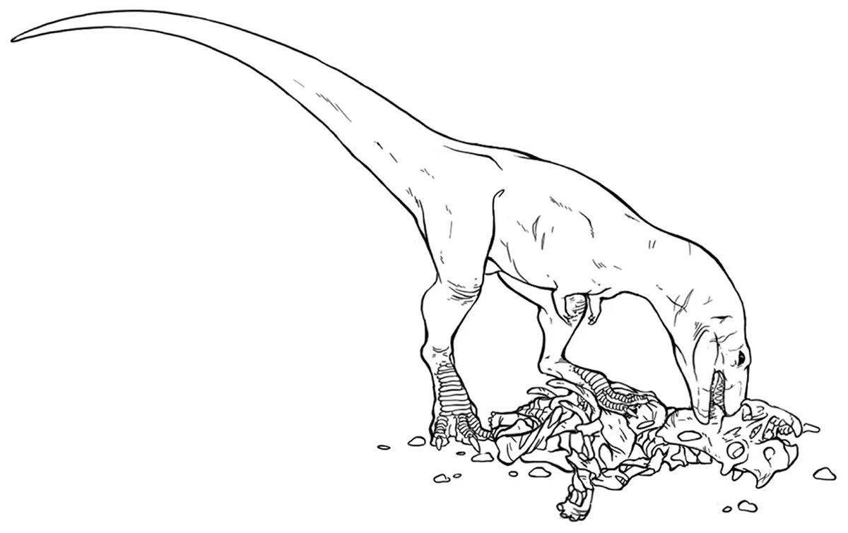 Изысканная раскраска динозавров аллозавров