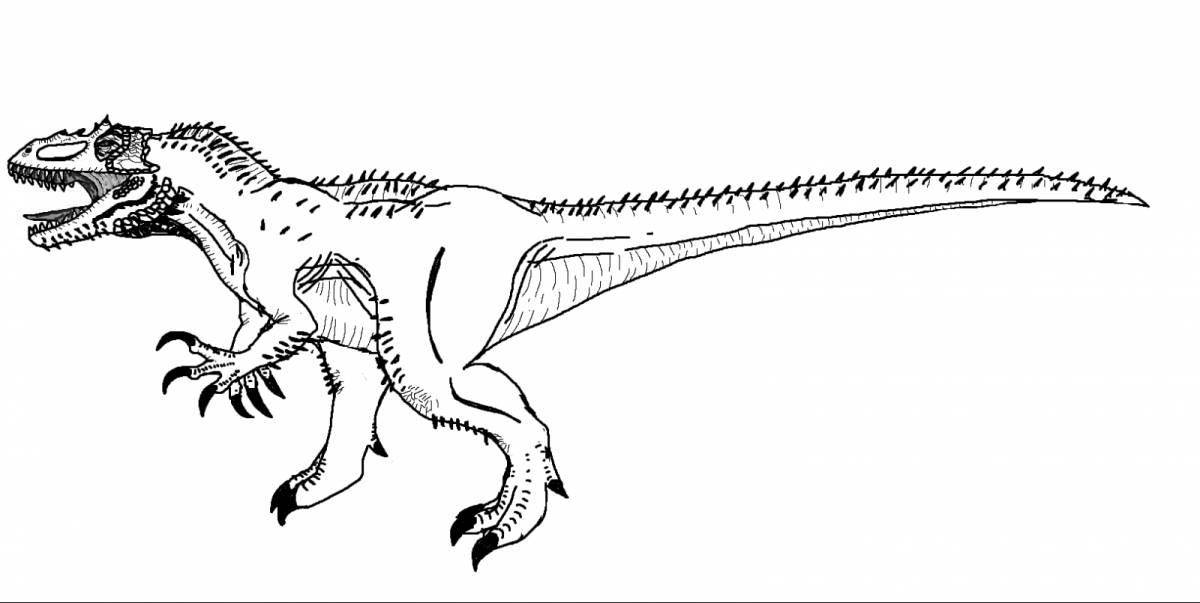 Потрясающая страница раскраски динозавров аллозавров