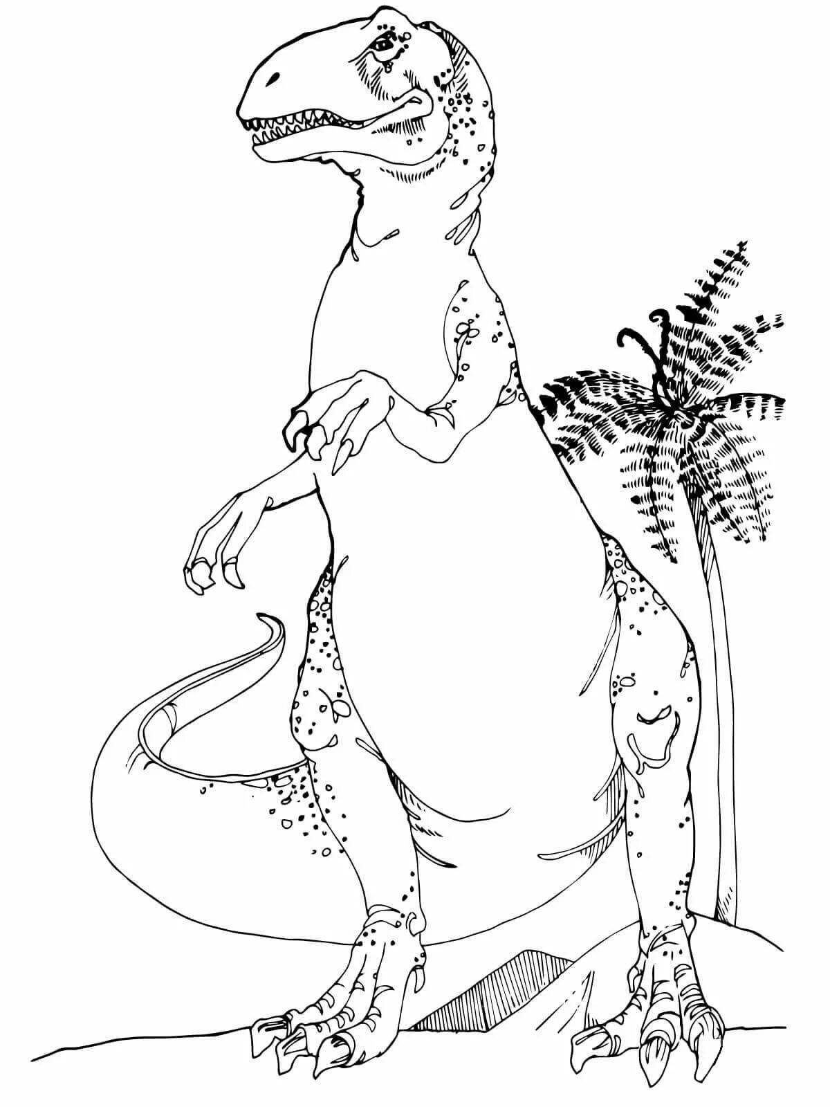 Раскраска царственный аллозавр динозавр