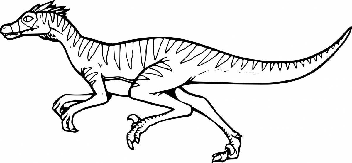 Ярко окрашенная страница раскраски динозавров аллозавров