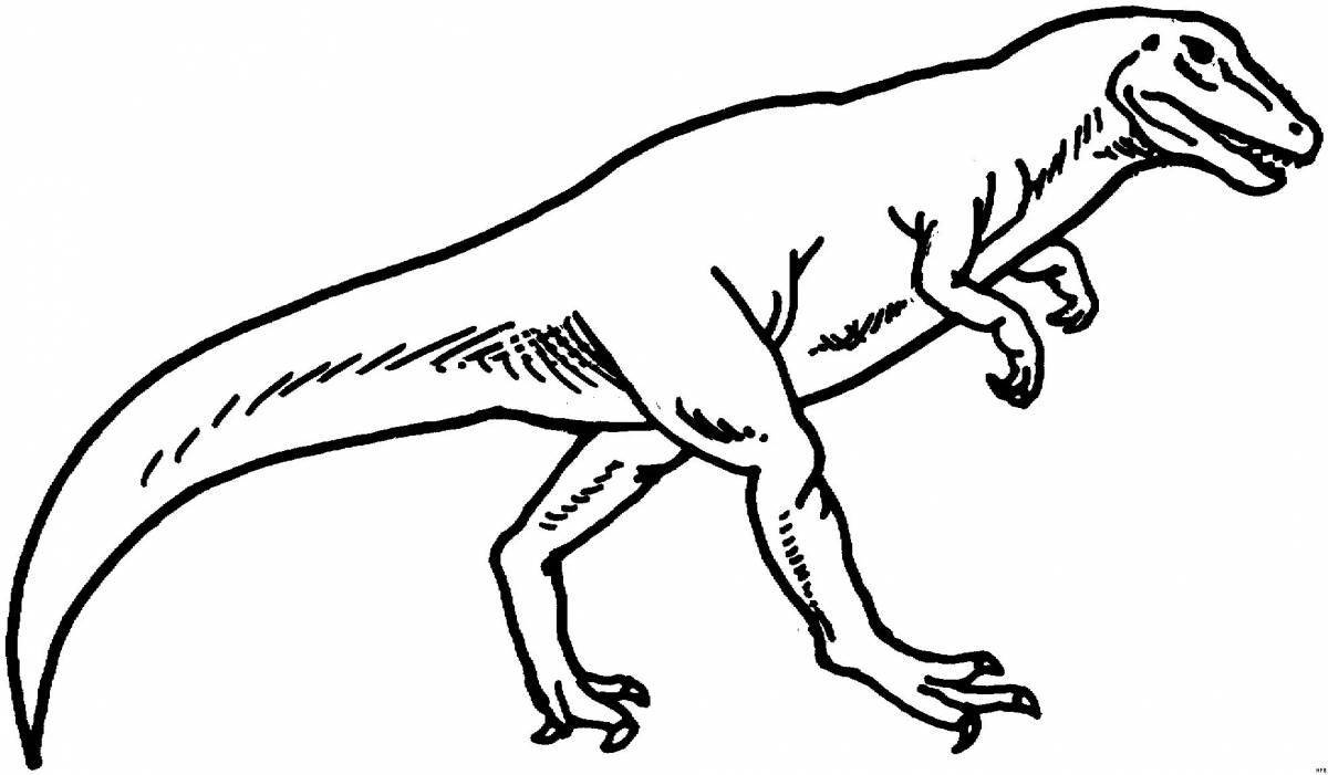 Dino allosaurus coloring page with rich colors