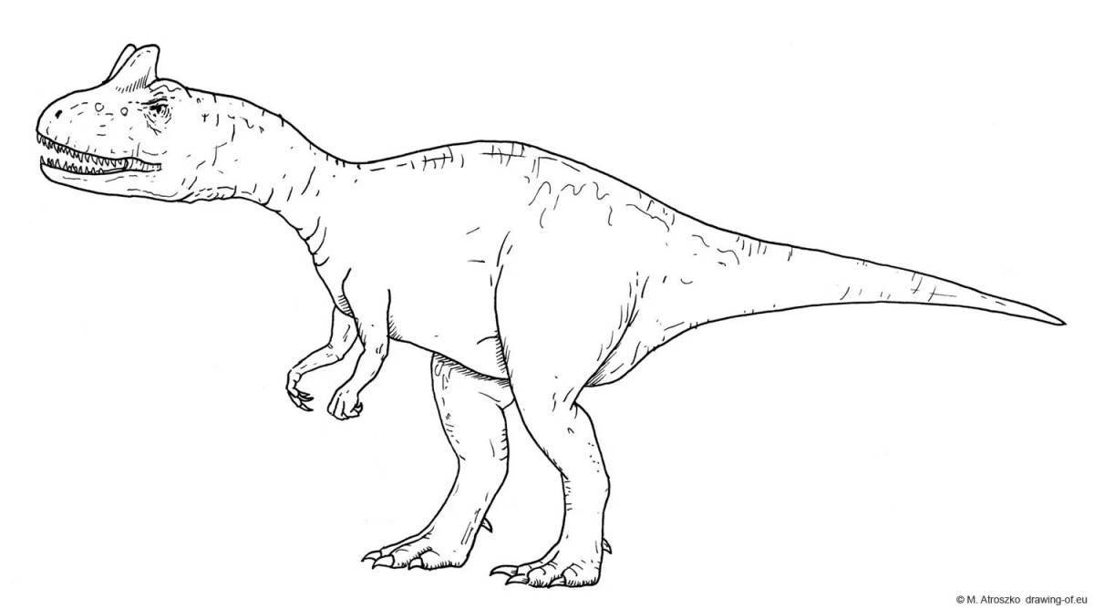 Красочно тонированная страница динозавров аллозавров
