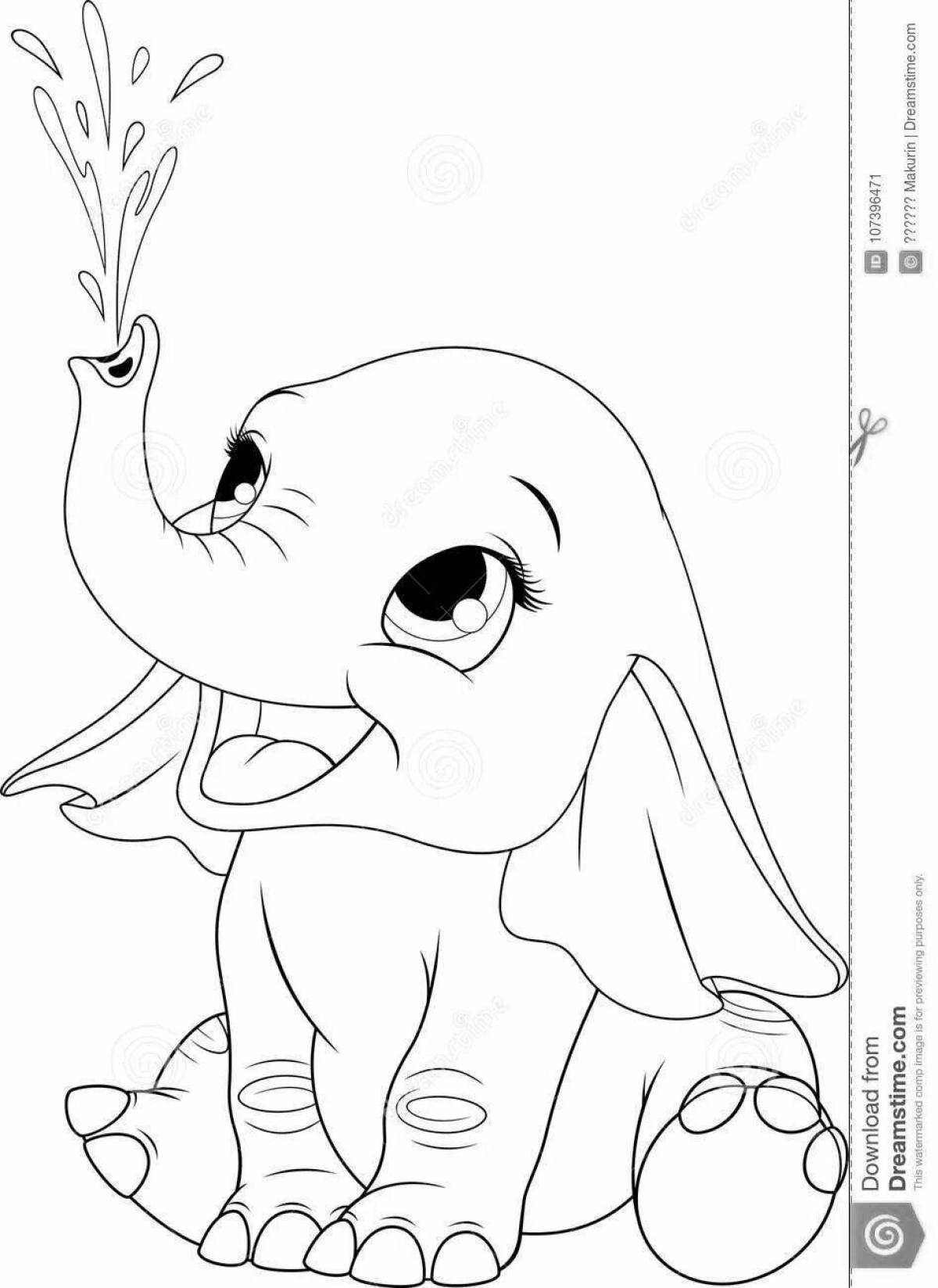 Playful coloring elephant