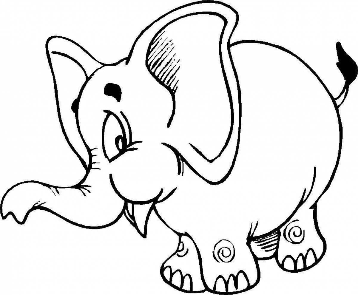 Забавная раскраска слон