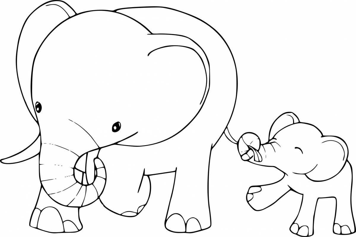 Exuberant elephant coloring book