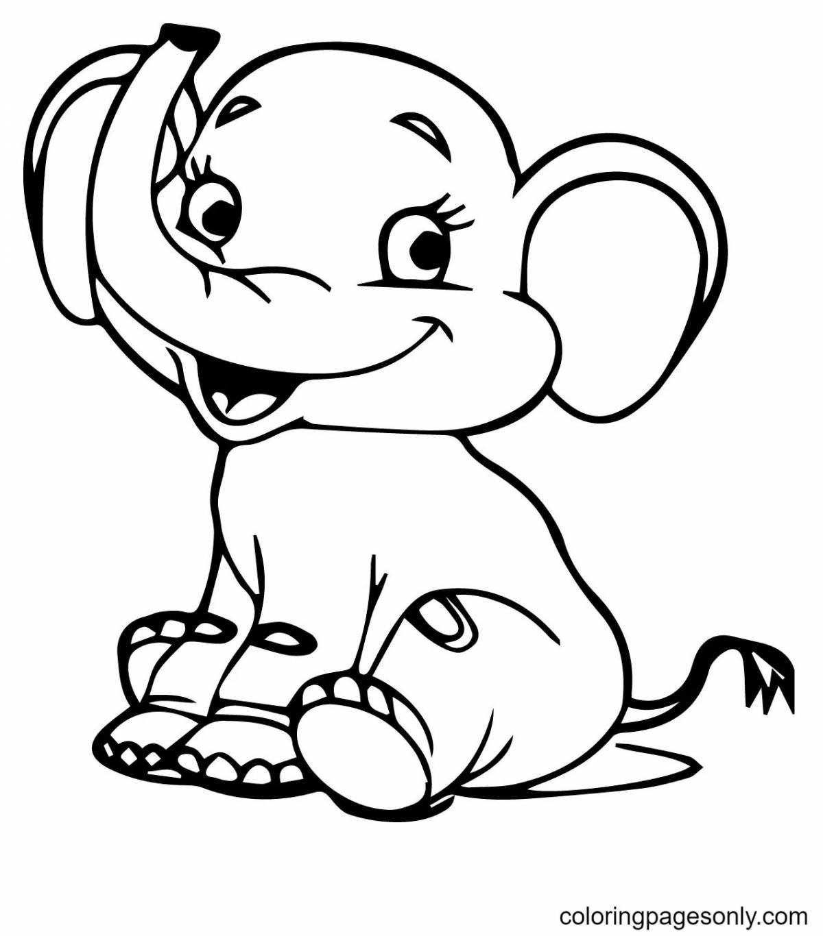 Radiant coloring page elephant