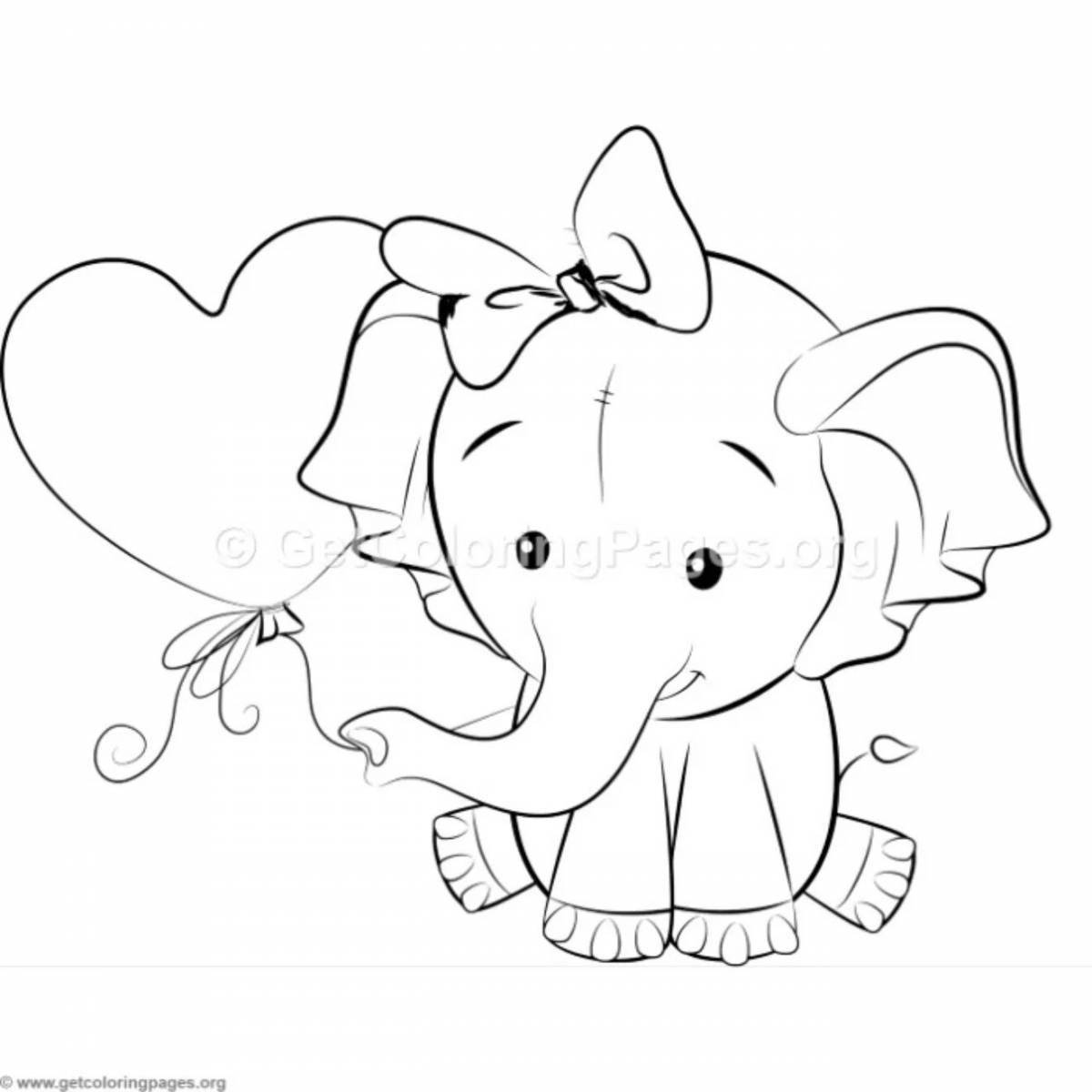 Dazzling coloring elephant