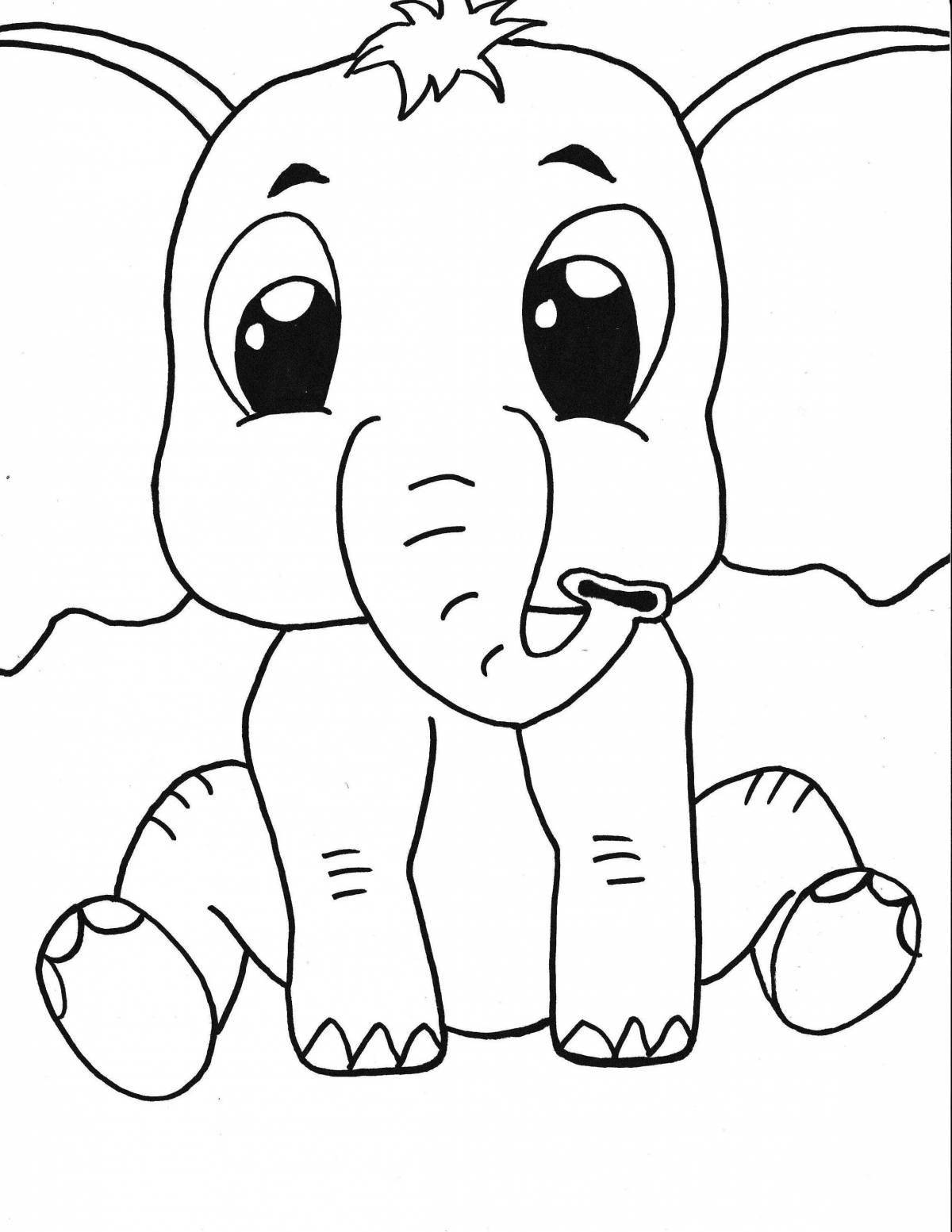 Sparkling elephant coloring book