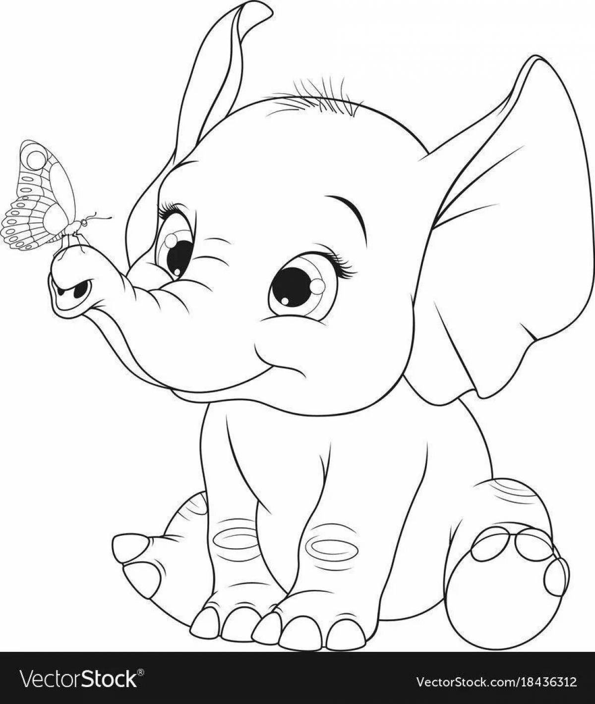Shiny elephant coloring book