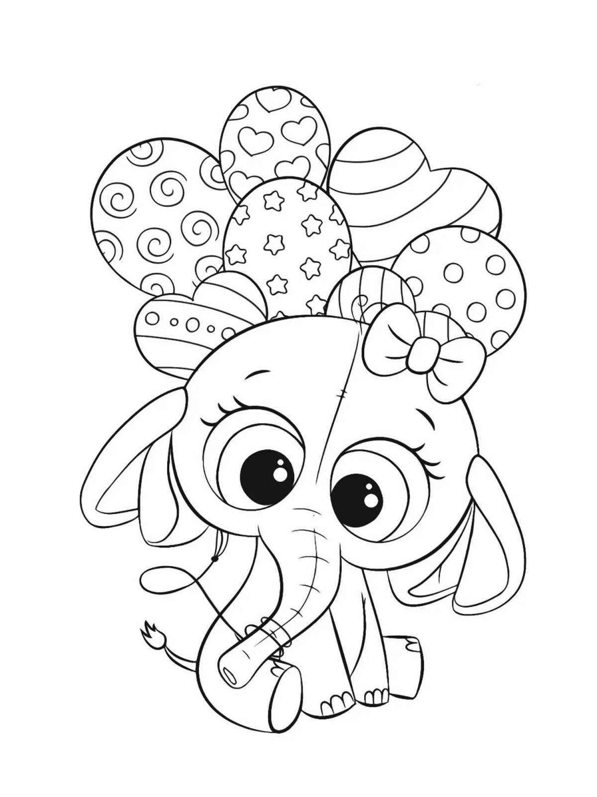 Joyful elephant coloring book
