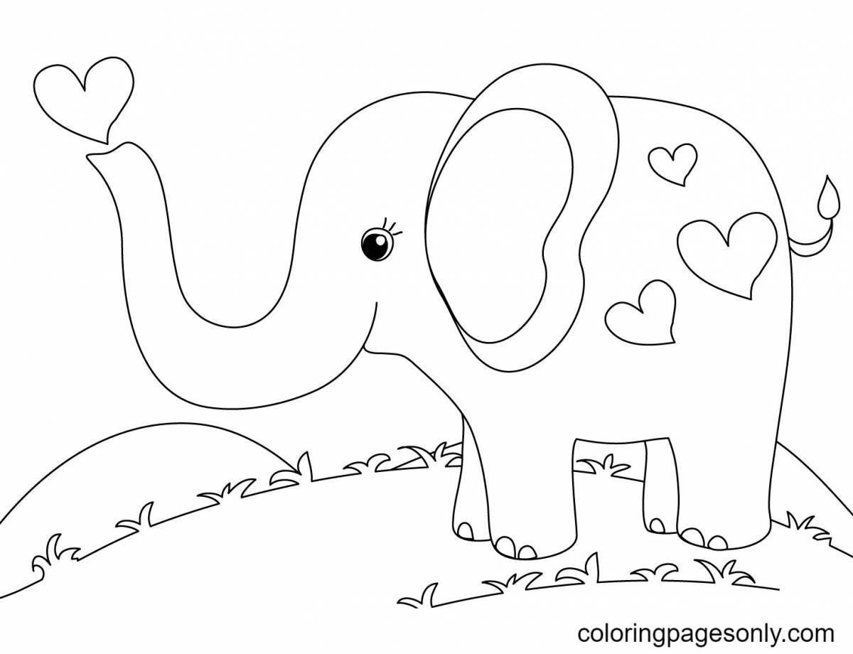 Photo Ecstatic coloring page elephant
