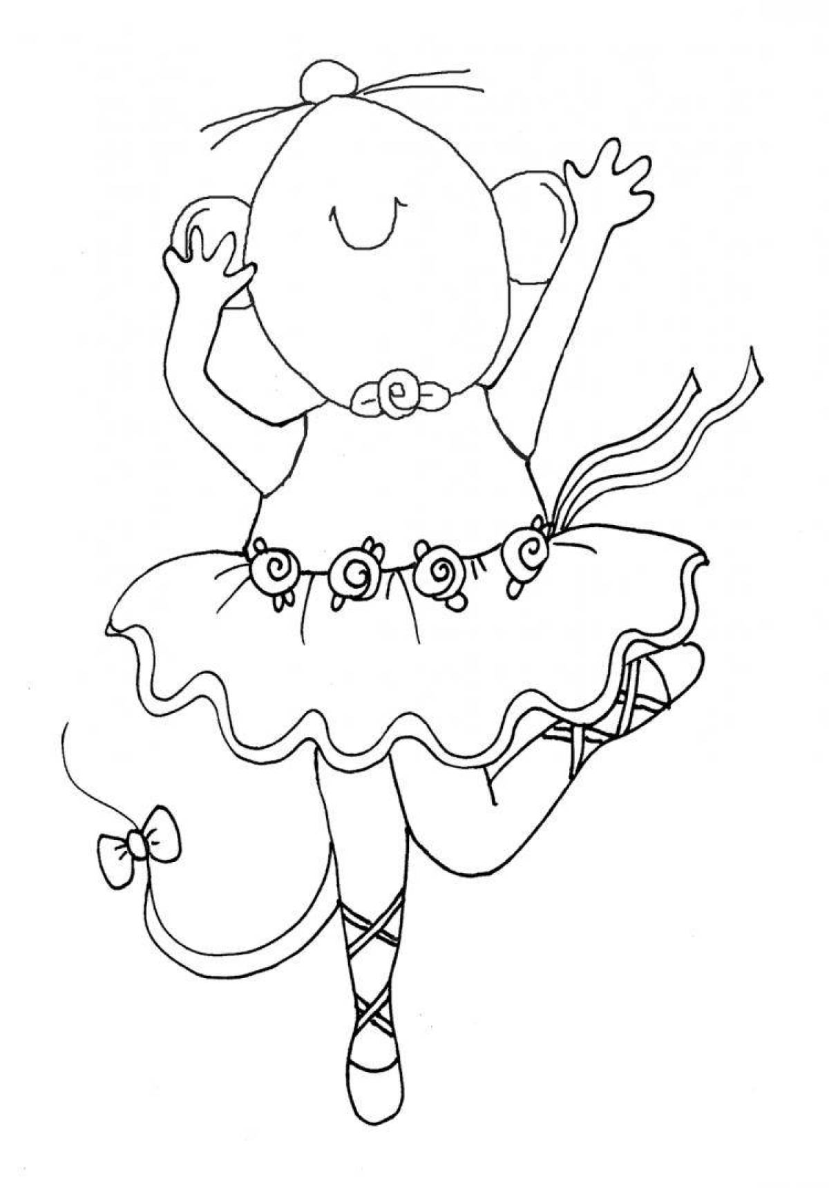 Coloring book shining ballerina cat