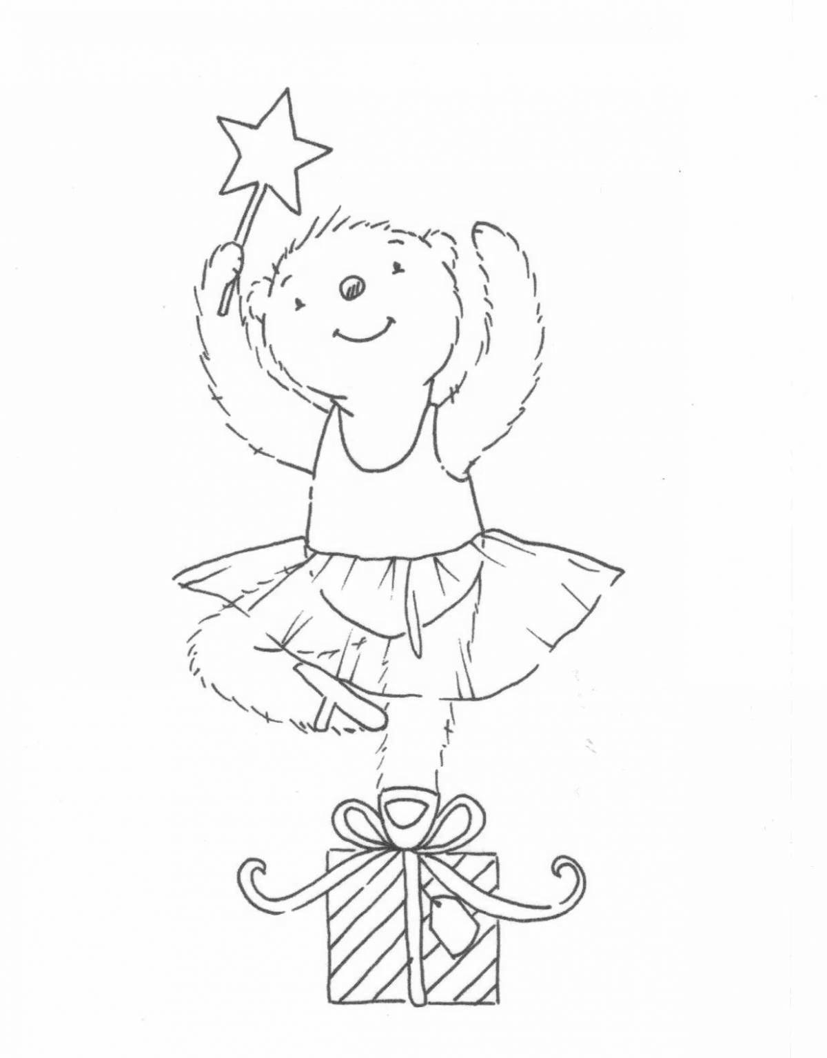 Coloring page funny ballerina cat