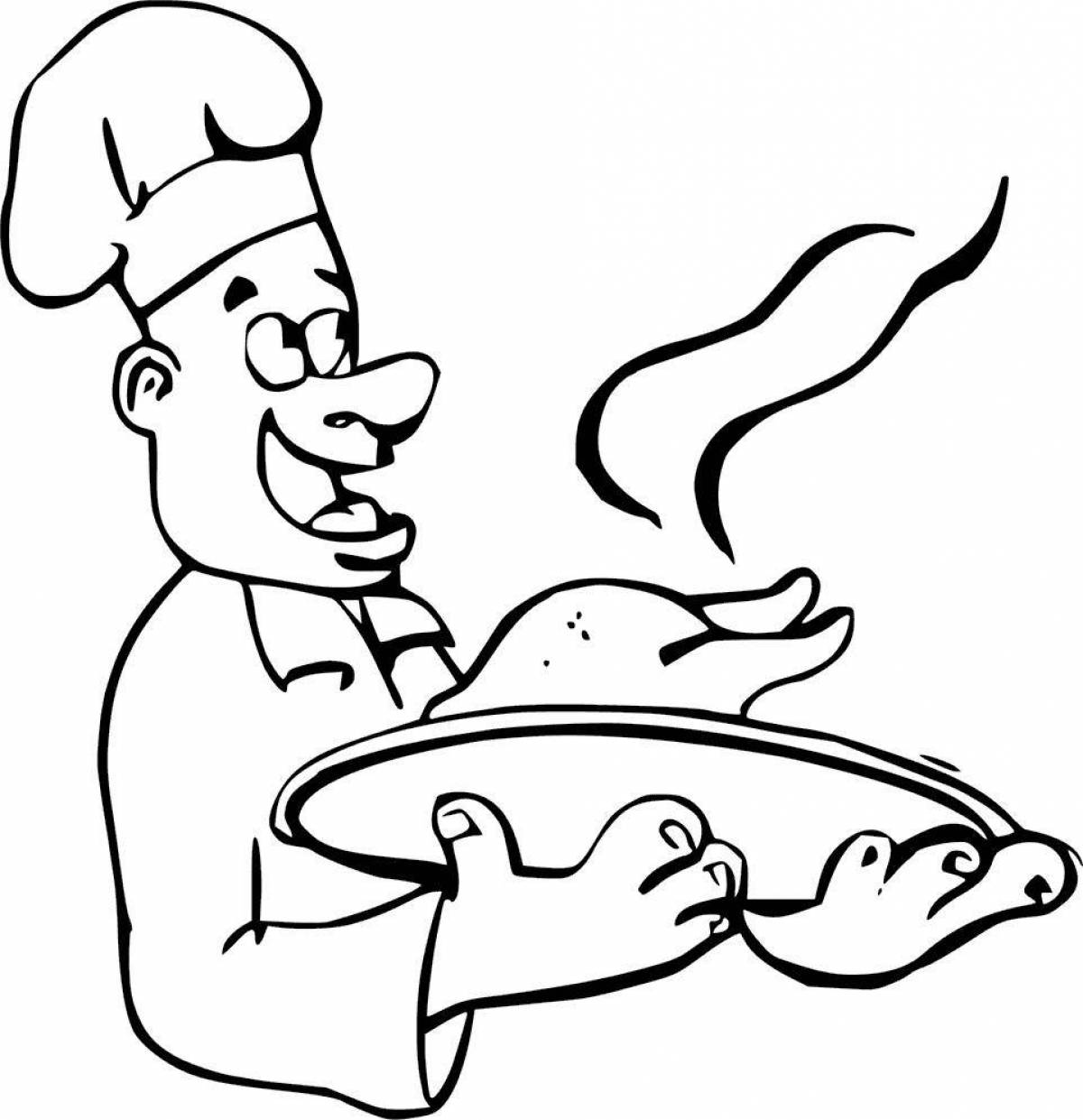 Animated chef coloring book