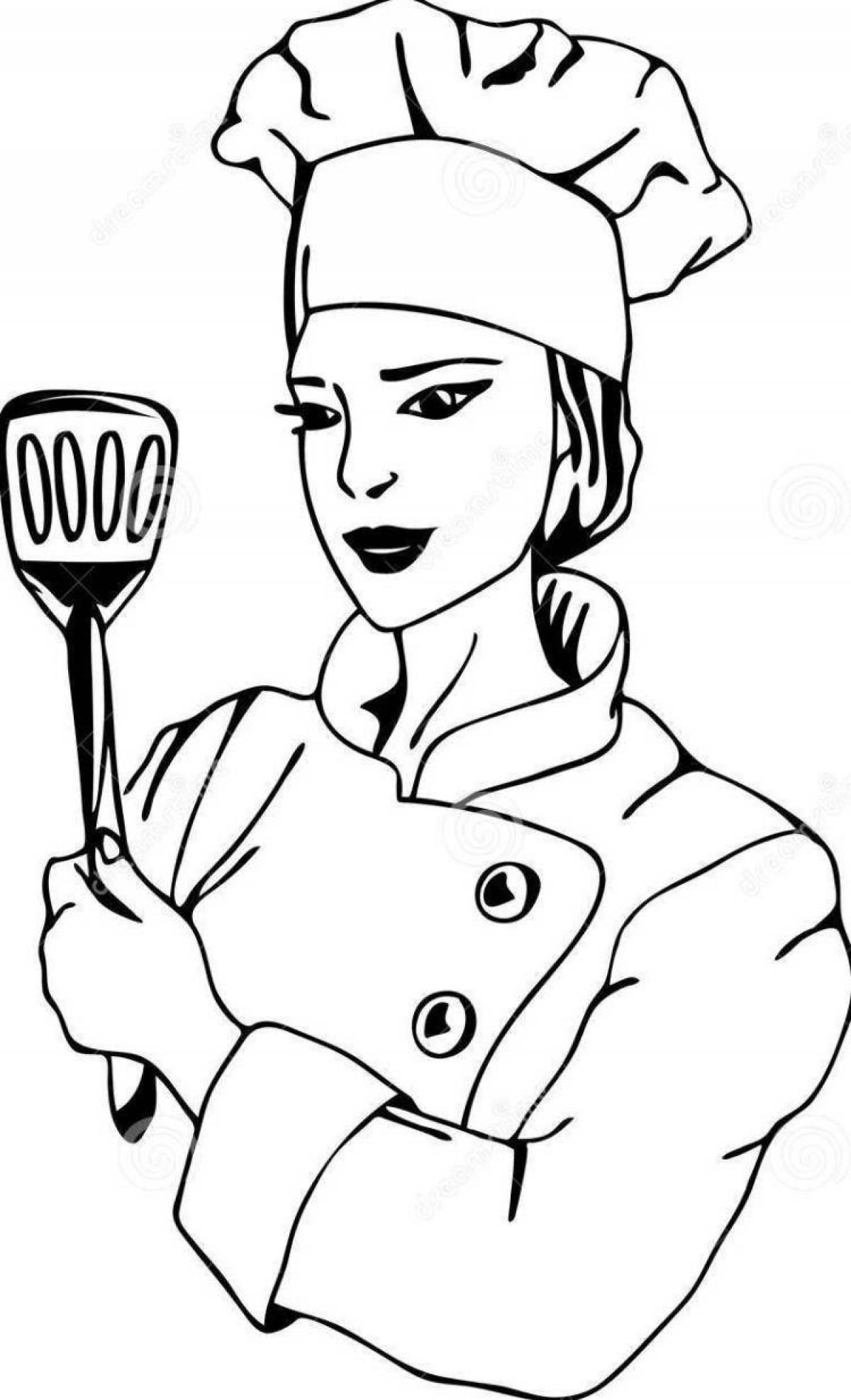 Exciting chef coloring book