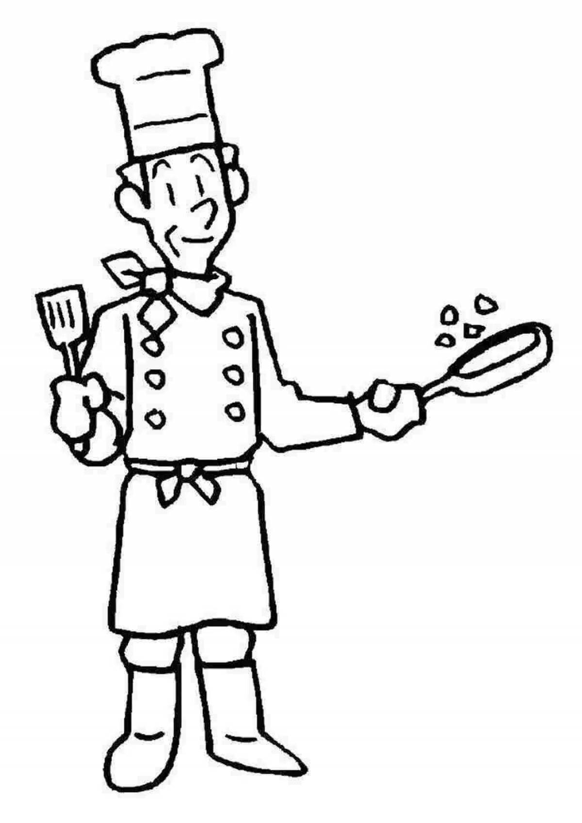 Coloring book exciting chef