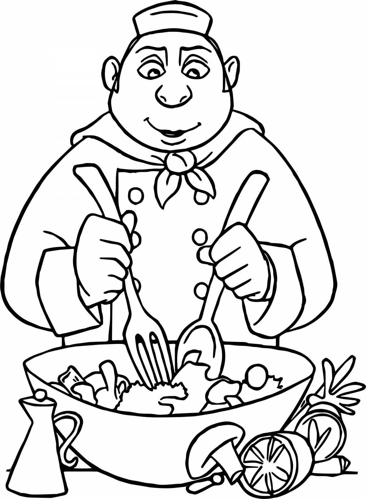 Chef funny coloring book