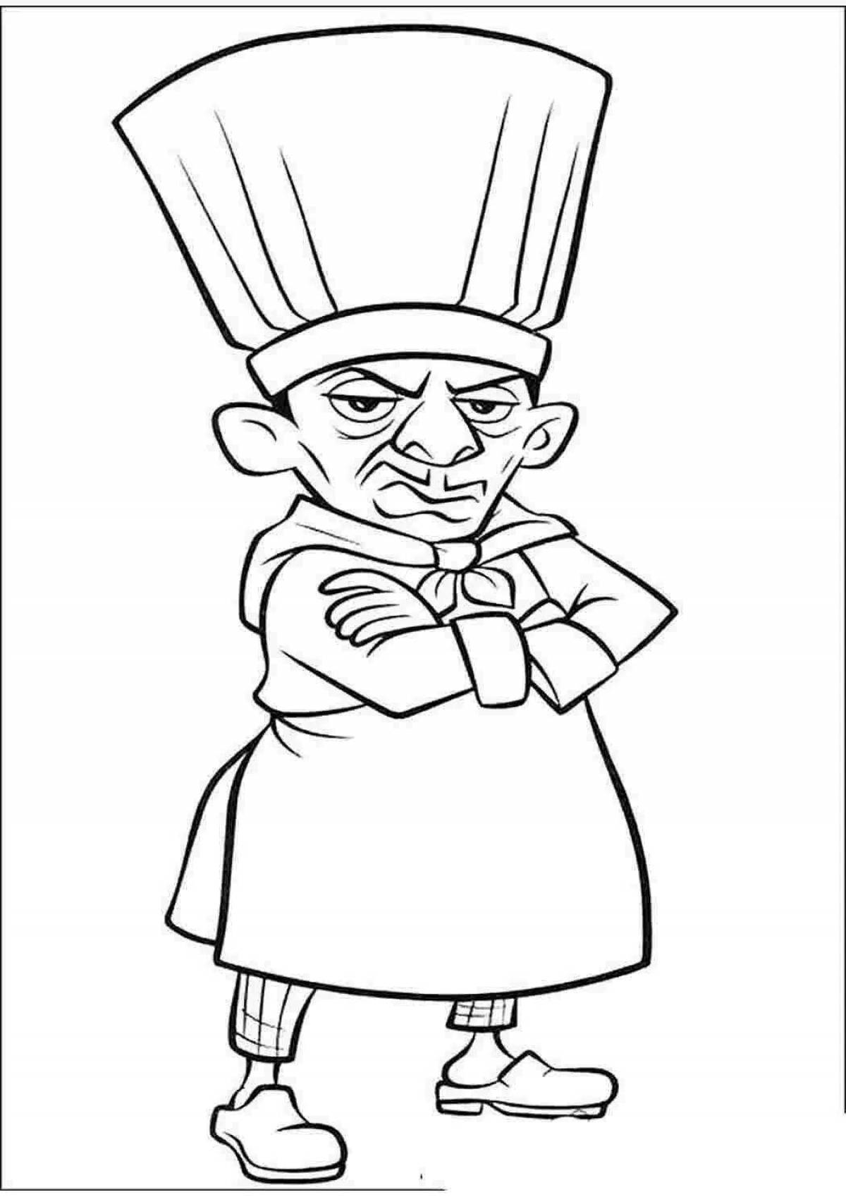 Coloring page witty cook
