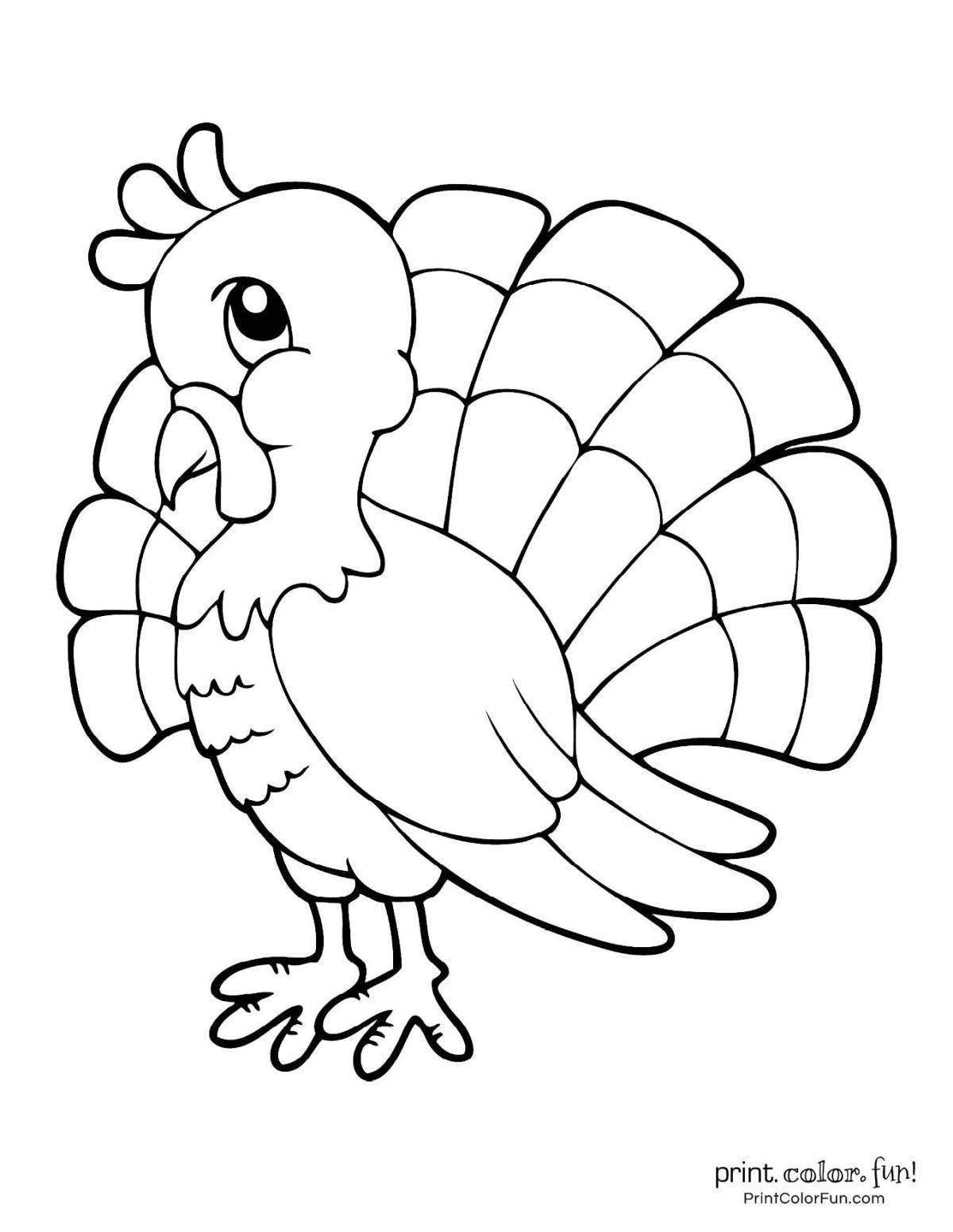 Joyful coloring turkey