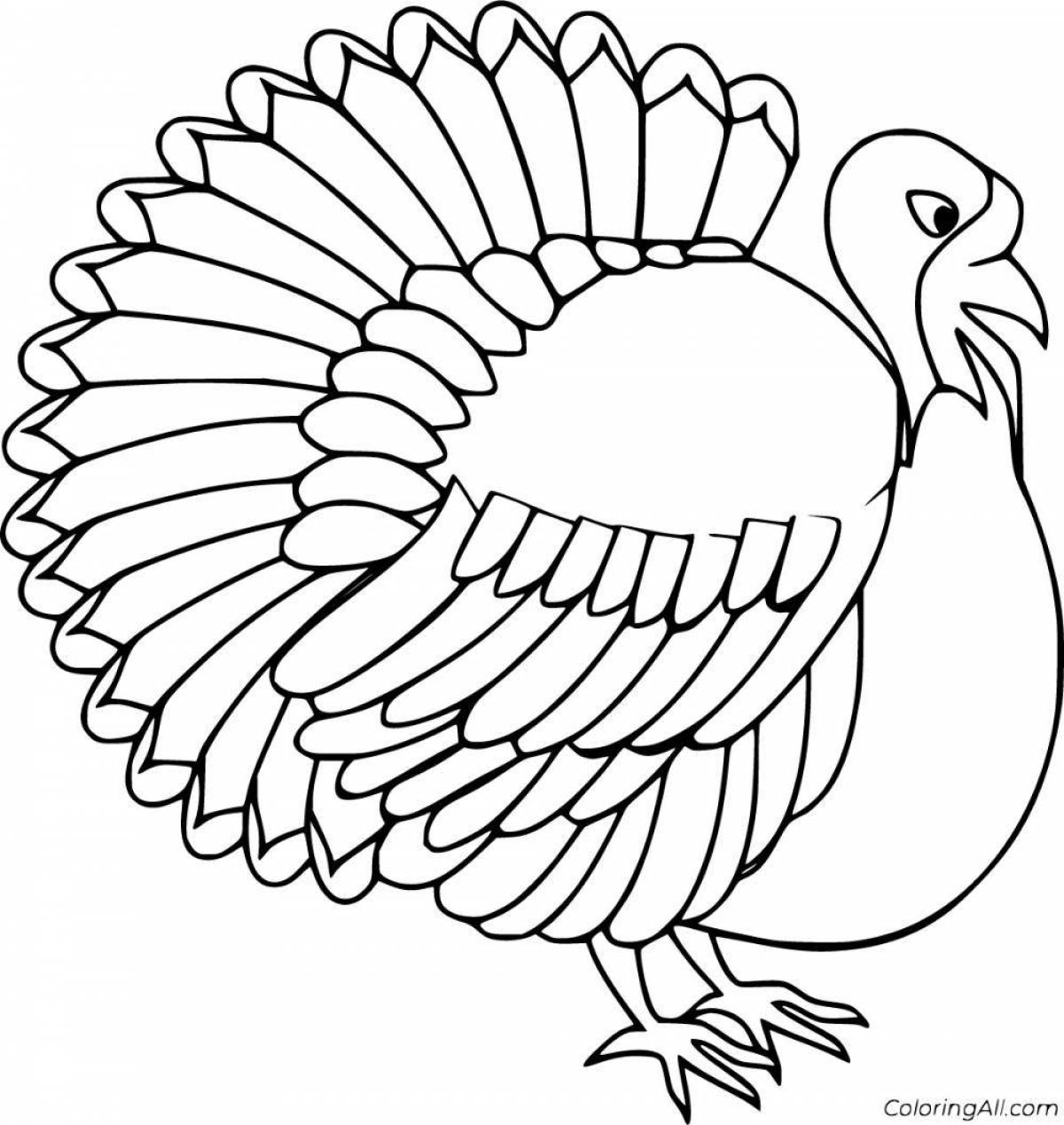 Charming coloring turkey