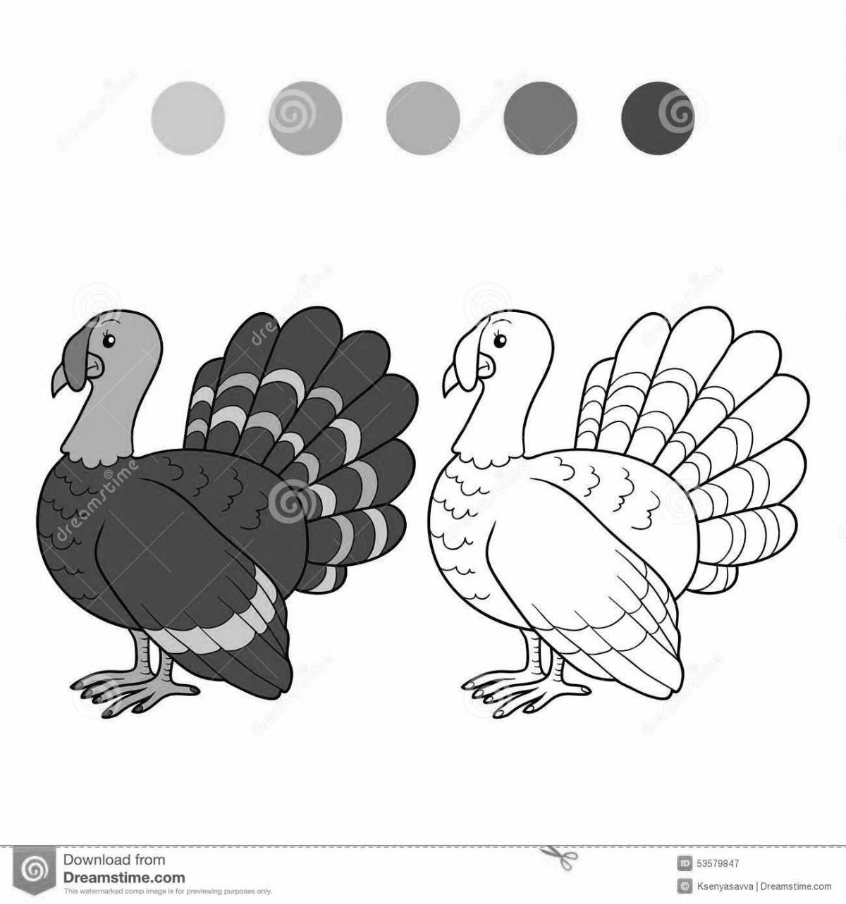 Sparkling coloring turkey