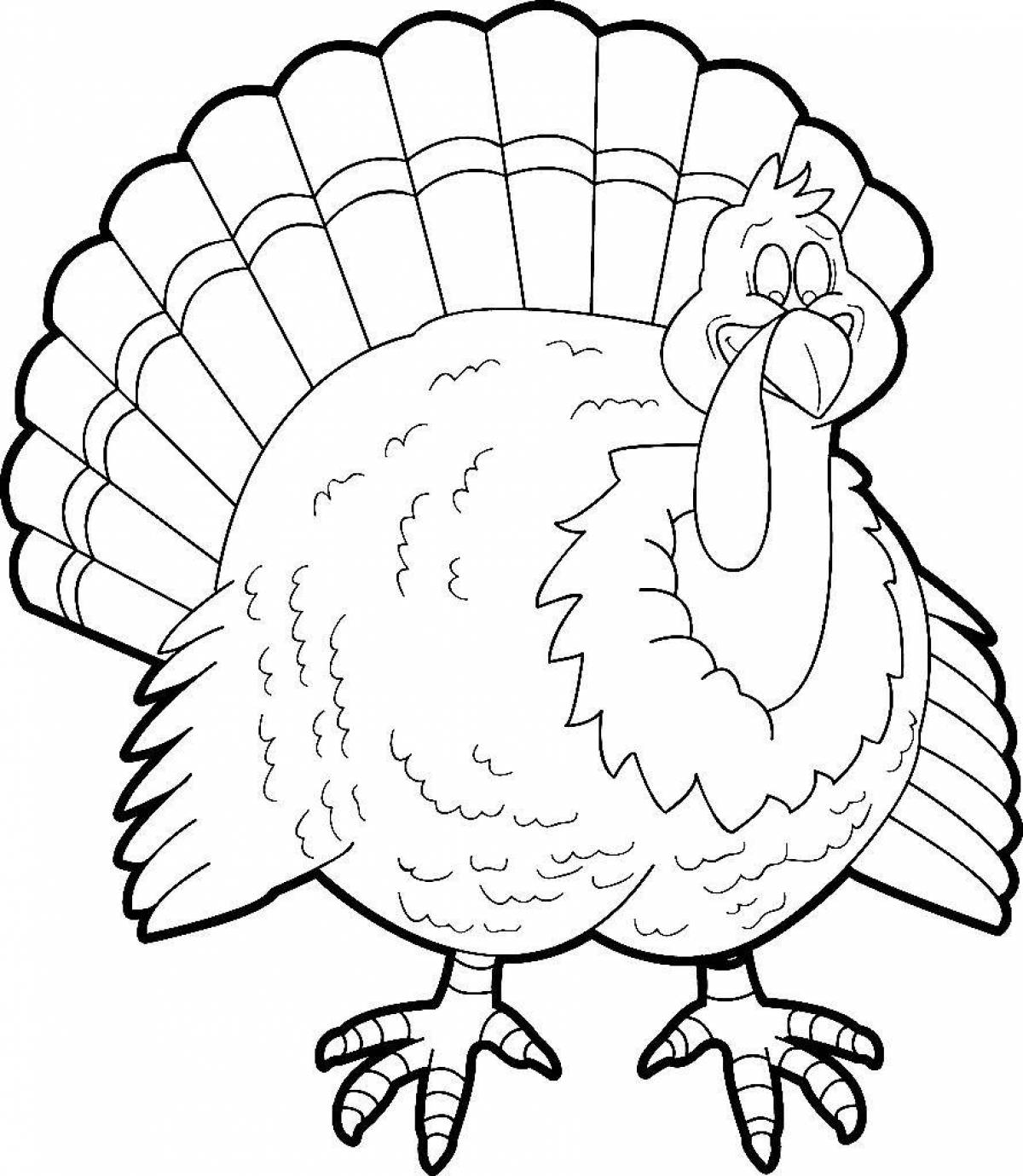 Flowering coloring page turkey
