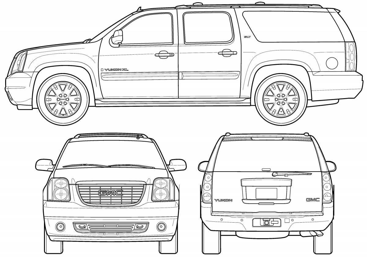 Cadillac Escalade classic coloring page