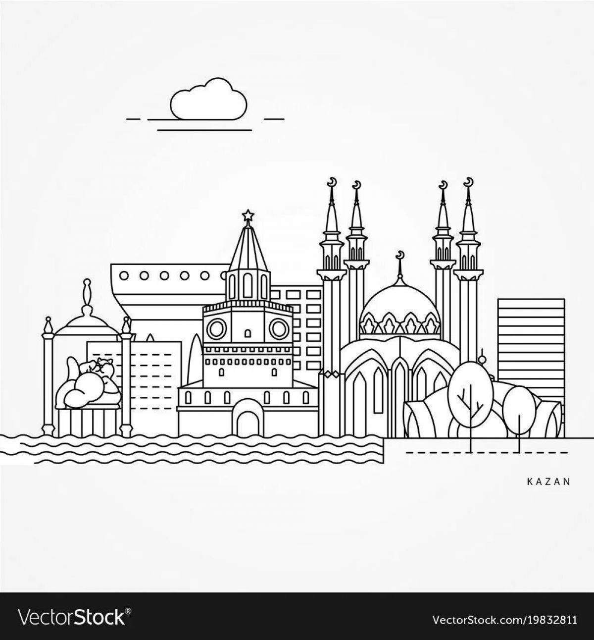 Раскраска королевская башня сююмбике