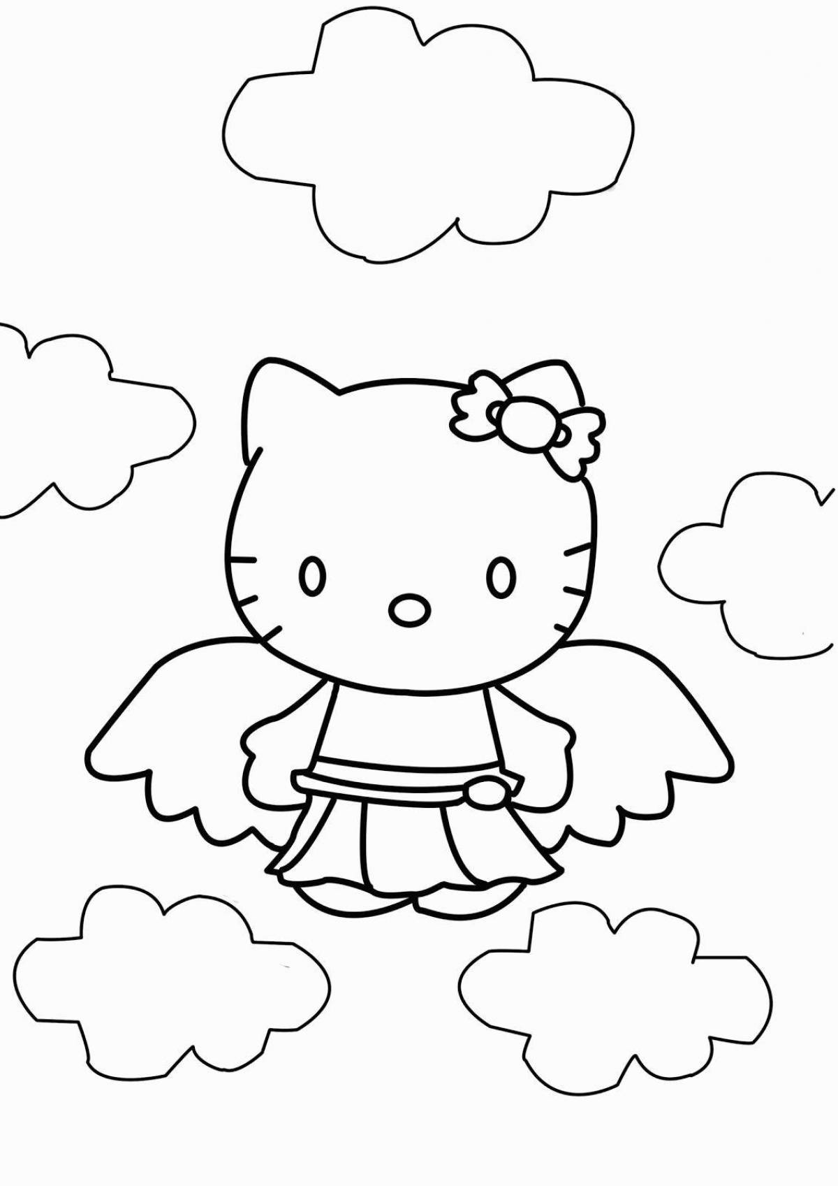 Colorful kitty chicken coloring book