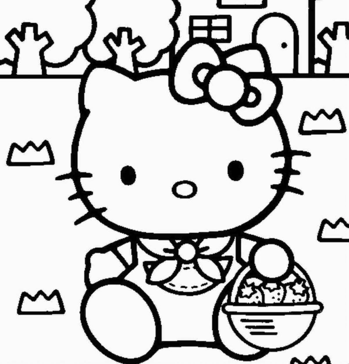 Naughty kitty chicken coloring book